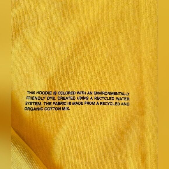 Pangaia Yellow Hooded Sweater Size Medium - Picture 7 of 11